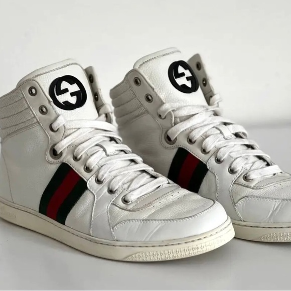 Gucci Shoes Used Mens Gucci High Top Sneaker White Us 7 Eu 37